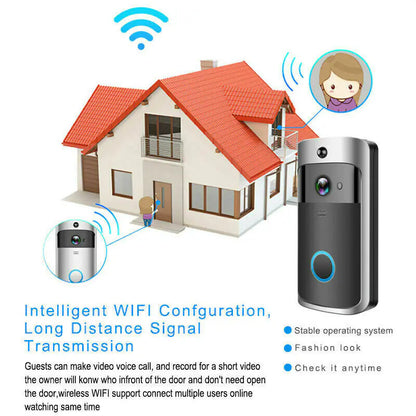 Smart Wireless WiFi Video Doorbell Phone Door Ring Intercom Security Camera Bell